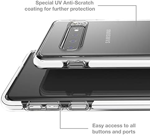 Gear4 Piccadilly Şeffaf Kılıf, Gelişmiş Darbe Korumalı [D3O Korumalı ], İnce, Sert Tasarım Samsung Galaxy S10 ile Uyumlu-Beyaz