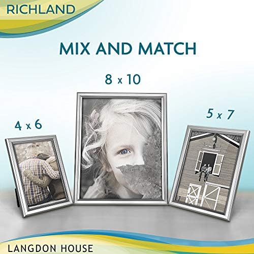 Langdon House 4x6 Gümüş Resim Çerçevesi, Klasik Tarz için Seçkin Kenar, Richland Koleksiyonu