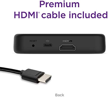 Roku Premiere/HD/4K / HDR Akışlı Medya Oynatıcı, Basit Uzaktan Kumanda ve Premium HDMI Kablosu, Siyah