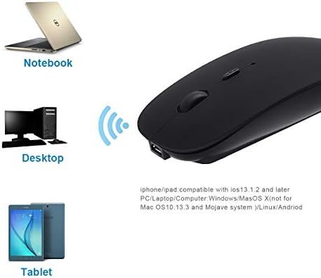 Bluetooth Fare, şarj Edilebilir Kablosuz Fareler için MacBook Pro / MacBook Hava, Bluetooth Kablosuz Fare için Dizüstü / PC /
