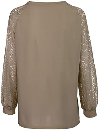 Kadınlar için yuvarlak boyun gevşek gömlek üst dantel fener kol rahat düz renk kazak