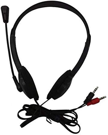 LUYANhapy9 Aşırı Kulak Evrensel Kablolu Bilgisayar Kulaklık, hafif Mic ile Plastik 3.5 mm Stereo Kulaklık için Ev Siyah Bir Boyut