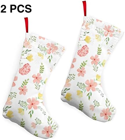 GLRTORE Mutlu Çiçek Noel Çorap 2 Paket 10 İnç, noel Çorap Noel Ağacı Şömine Asılı Çorap Noel Şeker Mevcut Çanta için Aile Noel