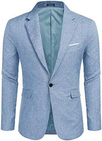 COOFANDY erkek Casual Suit Blazer Ceketler Hafif Spor Mont Bir Düğme