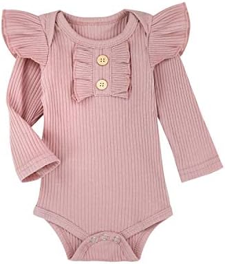 KANGKANG Bebek Kız Giysileri Sevimli Bebek Giysileri Kız Romper + Pantolon 3 adet Kış Kıyafet Yenidoğan Açık Kahverengi…