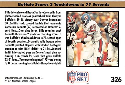 1991 Pro Set Futbol Kartı 326a NFLPA Yok John Elway TEMSİLCİSİ / ERR Denver Broncos Resmi NFL Ticaret Kartı