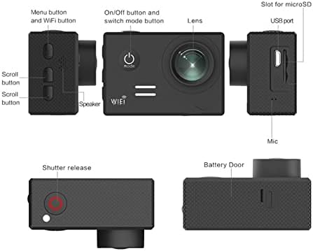 Eylem Kamera Kamera WiFi 4 K 24fps 2 K 30fps Dalış 30 M Su Geçirmez Gyro Anti-Shake DV Zaman Atlamalı (Paket: Seçeneği 2, Renk: