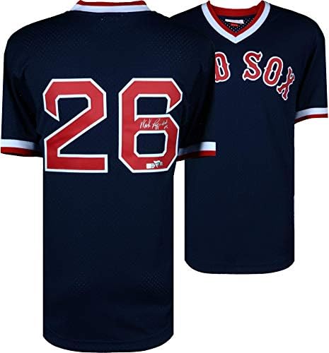 Wade Boggs Boston Red Sox İmzalı Mitchell ve Ness Vuruş Uygulama Çoğaltma Jersey ileHOF 05 Yazıt-İmzalı MLB Formalar