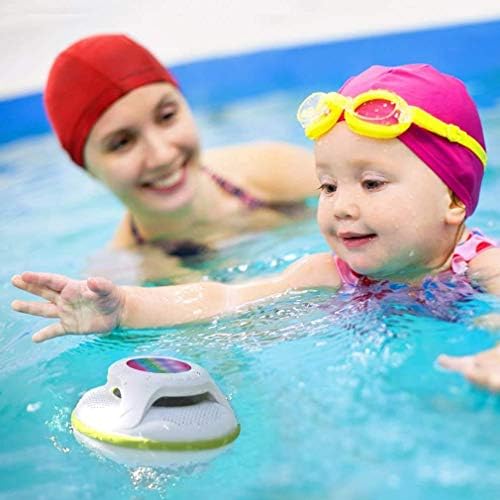 Havuz Yüzen IPX7 Su Geçirmez Bluetooth Hoparlör, Açık Yüzme Havuzu Sıcak Küvet Ev Partisi için Derin Bas ve Renkli LED Işıklı
