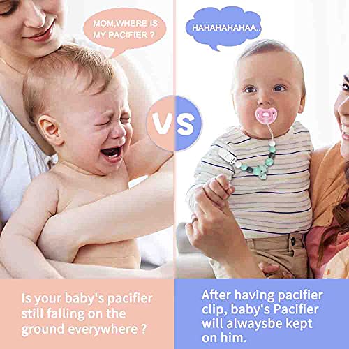 ColorAns emzik klipsi Bebek için, Evrensel Gıda Sınıfı Silikon Emzik Tutucu Erkek Kız ve İkizler için, diş çıkartma oyuncakları