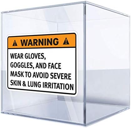 DT Stickers Çıkartmalar Uyarı Sertliği Önlemek için Eldiven, Gözlük ve Yüz Maskesi Takın 4 X 2,6