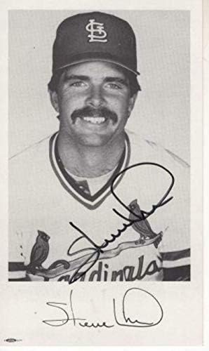 Steve Lake St. Louis Cardinals İmzalı İmzalı 3x5 Kartpostal W / coa-MLB Kesim İmzaları