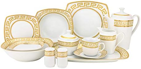Royalty Porselen 57 adet Yemek Takımı Antik Yunan Tasarımı (Altın)