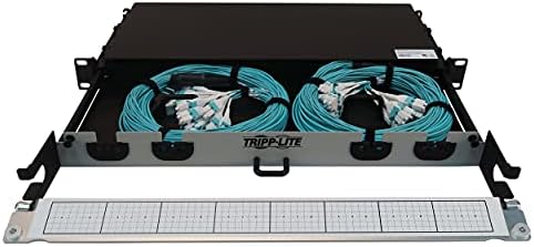 Tripp Lite Önceden Yüklenmiş Fiber Panel, 65,6 fit / 20 Metre, 1U Raf, 2X 24F MTP/mpo'dan 12x LC F/M OM4 Çok Modlu Fiber Kablolara