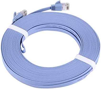 Ağ LAN, Sıkma Araçları, Konnektörler CAT6 Ultra-ince Düz Ethernet Ağ LAN Kablosu, Uzunluk: 15 m(Mavi), İçin: Ağ Adaptörleri,