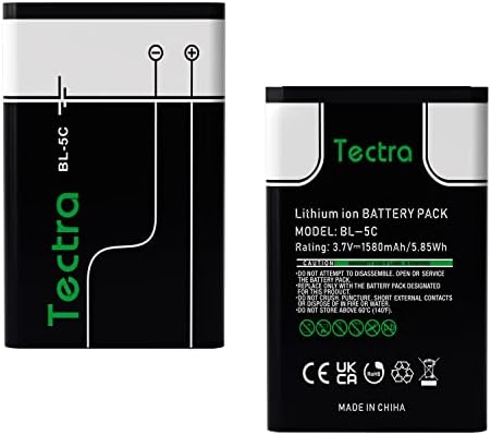 Tectra BL - 5C Pil, 3.7 V 1580 mAh şarj edilebilir pil için Uygun Ev Radyo ile Akım Koruma, 2-Paketi