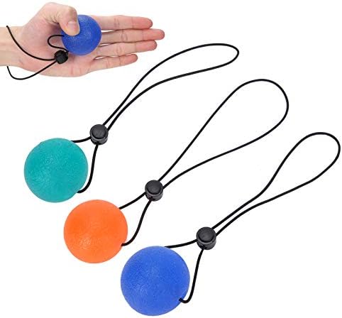 Silikon kolu sıkmak, kordon ile Antistres topları, el eğitmen Parmak eğitmen 3 parça el terapi topları Tırmanma topu el eğitim