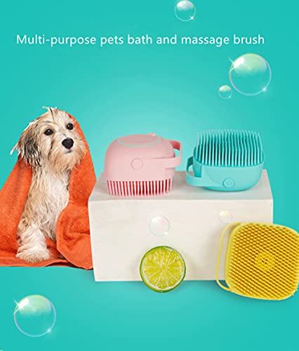 Thstheaven 2 Paketi Evcil Banyo Fırçası-Yumuşak Silikon Köpekler ve Kediler Şampuan Masaj Bakım Duş Fırçası (Yeşil)