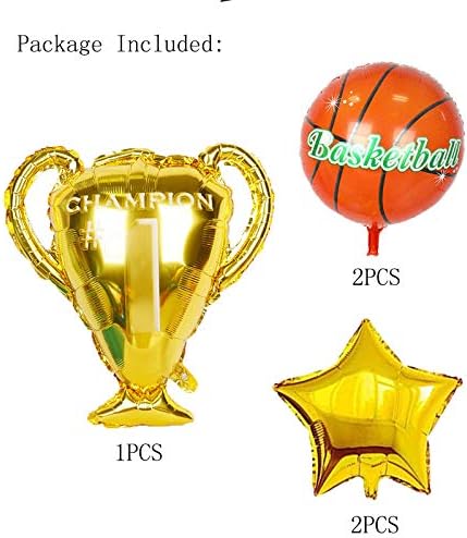 Basketbol Parti Balonlar Tedarikçisi 5 ADET Şampiyonası Trophy Balon ve Basketbol Folyo Balonlar Çocuklar için Doğum Günü Bebek