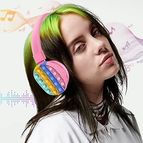 Kablosuz Bluetooth Kulaklıklar, Po-p Kabarcıklı Kulak İçi Kulaklık, Gökkuşağı Renkli Pop Push Bubble Fidget Oyuncak Kulaklıklar,