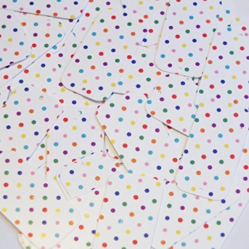 Beyaz Opak Dikdörtgen 1.5 inç Couture Gevşek Paillettes üzerinde pullu Çok Renkli Polka Dot