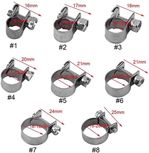10 adet / takım T-Cıvata Kelepçeleri Paslanmaz Çelik Ağır Mini Yakıt Hattı Boru Hortum Klipler 6mm-20mm Opsiyonel Boyutu için