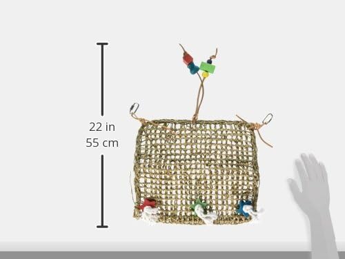 Penn Plax, Kuş Yaşam, Doğal Örgü Kafes Tırmanma Egzersiz Mat Kuş Oyuncak 13.75 L x 13.75 W
