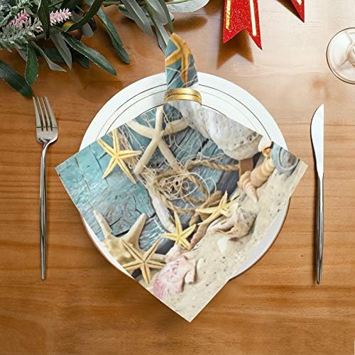 YUEND masa örtüleri Aile Ziyafetler Düğün Partiler için Restoran Kabuklu Denizyıldızı Okyanus Baskı Yemekleri Bez Peçeteler