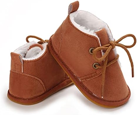 COSANKIM Bebek Patik Bebek Kız Ayakkabı Kış Sıcak Kürk Astar Kaymaz Dantel Up Yenidoğan Çizmeler Bebek Yürüyor İlk Yürüteç Beşik