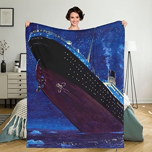 Titanic Batan 60x50 inç Atmak Battaniye Süper Yumuşak Bulanık Rahat Sıcak Kabarık Peluş Battaniye Yatak Kanepe Sandalye Oturma