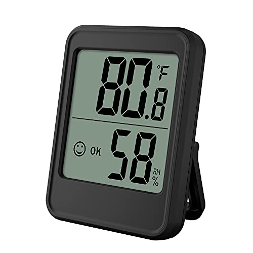 Dijital Termometre, Nem Ölçer, Mini Boyutu ile Kapalı Oda Higrometre Sıcaklık Nem Monitör için Ev, Ofis, Garaj, Sera, Siyah