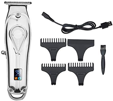 JKLJKL Berber Elektrikli Saç Kesme Yağ Kafa Meslek Saç Salon Fader Degrade Heykel Jilet Akülü USB Şarj Edilebilir lcd ekran,