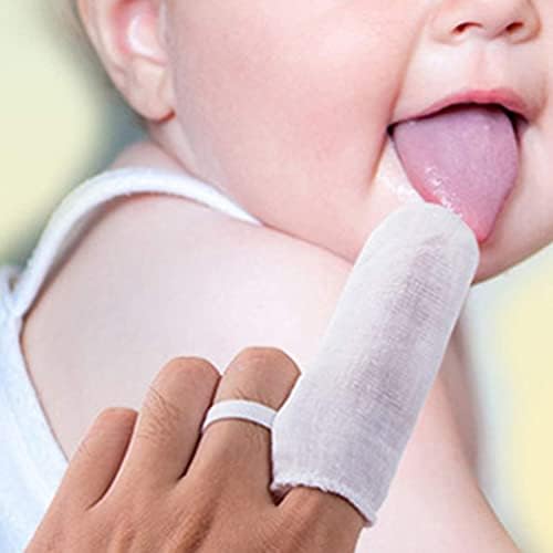 LIXBD 18 ADET Bebek Gazlı Bez Fırça Bebek Parmak Temiz Oral Diş Fırçası Bebek Ağız Temizleyici Süt Leke Temizleme (Beyaz) (Renk: