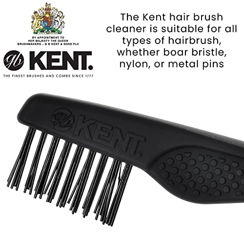 Kent Finest erkek MG2 Oval Beachwood Askeri Saç Fırçası + Kent LPC3 Saç Fırçası Temizleyici-Erkekler için en iyi Saç Bakım Seti,