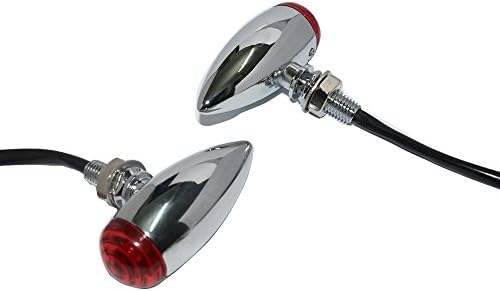 Beautyexpectly Krom Mini Bullet LED Fren Dönüş Sinyali ışık Göstergesi Kırmızı Lens Motosiklet