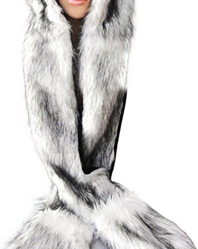 Kış peluş Kapüşonlu eşarp sevimli Hayvan Pençe Eldiven Cep Yumuşak kış kulaklığı Şapka 3 in 1
