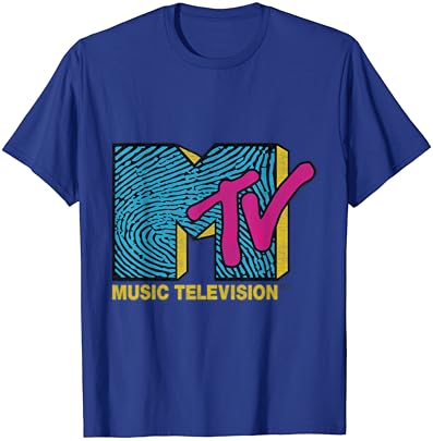 Klasik MTV Logo Parmak Baskı Tasarım T-Shirt T-Shirt