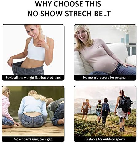 Ayarlanabilir streç kemer için Erkek/Kadın No Show Düz Toka Elastik Kemerler Görünmez Web Kayış Kemer için Kot Pantolon