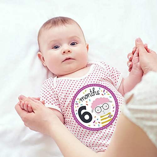 Bebek Aylık Milestone Çıkartmalar, 16 Hayvan Bebek Aylık Çıkartmalar, Bebek Onesie için 12 Aylık Fotoğraf Resim Sahne, Yenidoğan