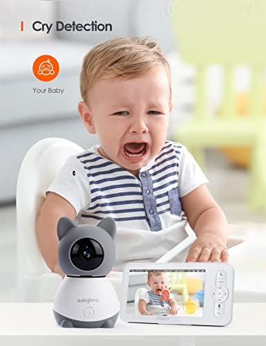 Video Bebek Monitörü, Babytime 5 Renkli Ekran ile 1080 P Pan / Tilt Kamera, Kızılötesi Gece Görüş, İki Yönlü Ses, Sıcaklık ve