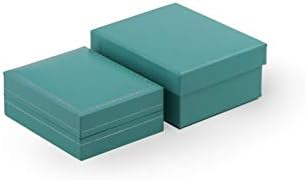 Ambalaj, Hediye Kutusu, Vitrin ve Fuar Gösterimi için CuteBox Teal Mavi Deri Küpe Mücevher Kutusu (1.75 x 2 x 1.5)