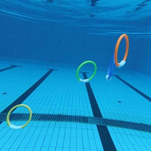Toyvıan 4 pcs Renkli Dalış Yüzükler Sualtı Eğlenceli Yüzme Havuzu Eğitim Aksesuar Dalış Yüzük eğitici oyuncak Kapmak Oyuncak