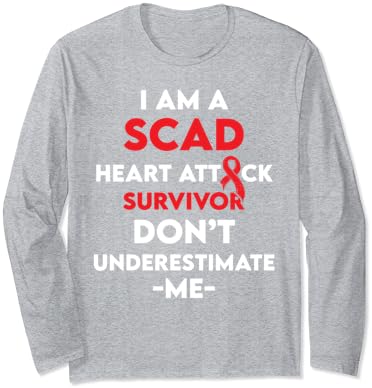 SCAD Kalp Krizi Survivor Savaşçı Farkındalık Uzun Kollu T-Shirt