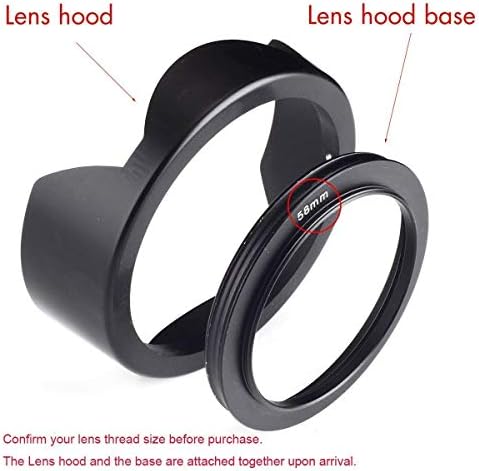 waka 58mm Geri Dönüşümlü Lale Çiçek Lens Hood Seti, benzersiz Tasarım Kamera Lens Hood Canon Nikon Sony DSLR için + Merkezi Tutam